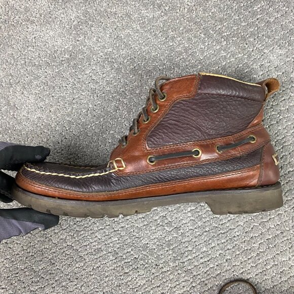 LL Bean Allagash Bison Chukka Boots Men's 9 D Brown Leather 0FCH1 OFCH1 - Picture 6 of 16